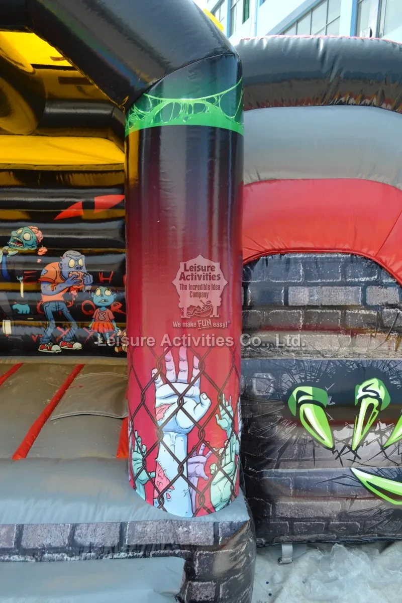 Small Inflatable Multiplay Bouncy Castles Haunted With Slide