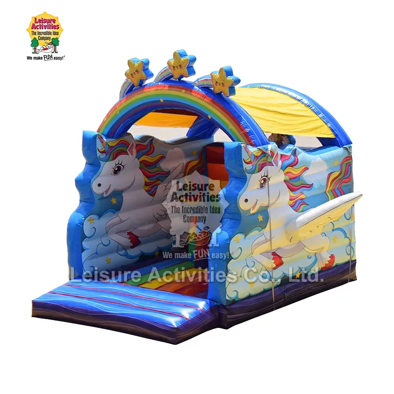 Super oppustelige hoppeborge Unicorn Rainbow
